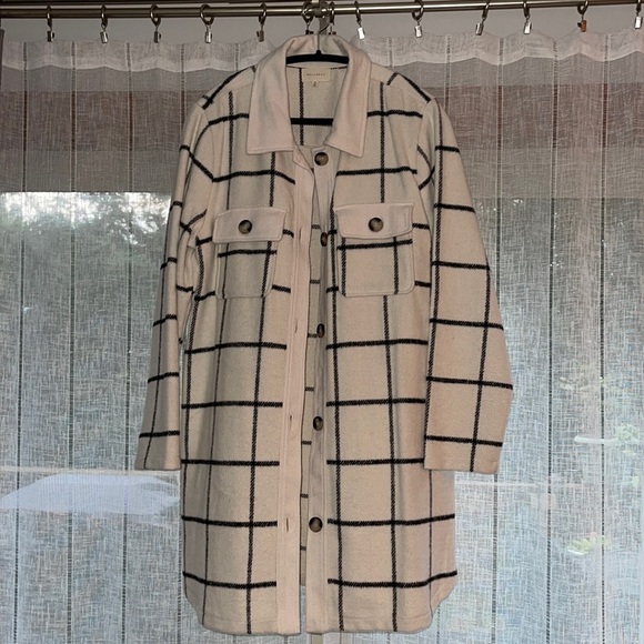 Long button down shirt jacket - Picture 1 of 4